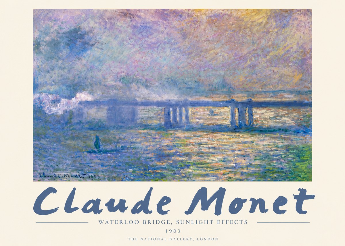 Monet Waterloo Bridge, Sunlight Effects No5 - Poszter
