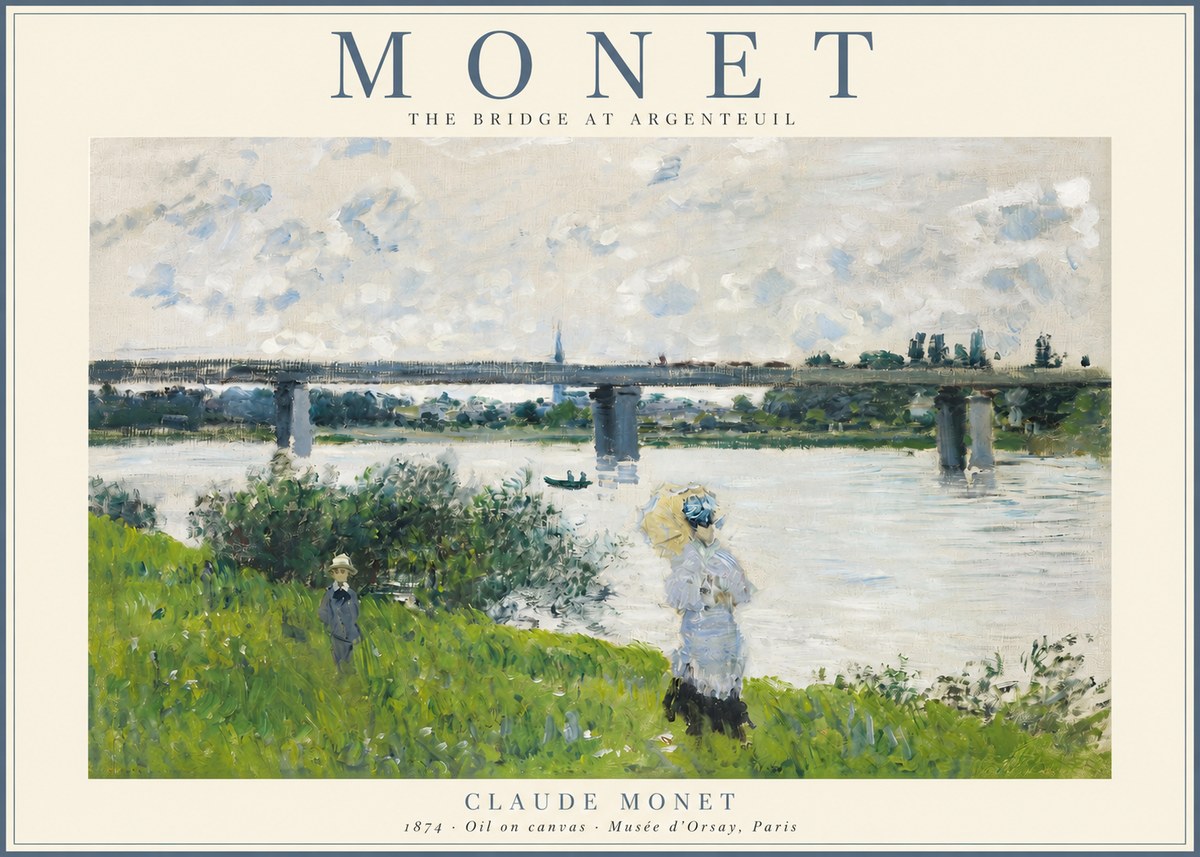 Monet The Bridge at Argenteuil II No2 - Poszter