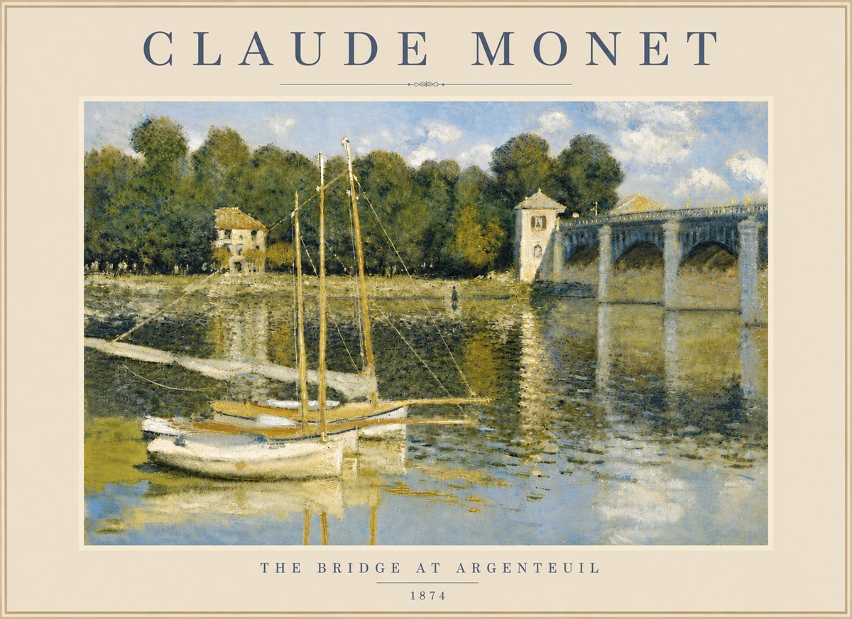 Monet The Bridge at Argenteuil III No5 - Poszter