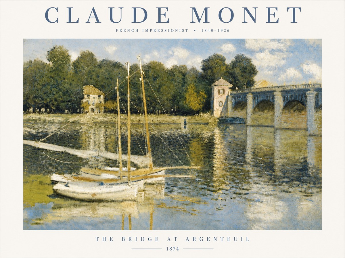 Monet The Bridge at Argenteuil III No6 - Poszter