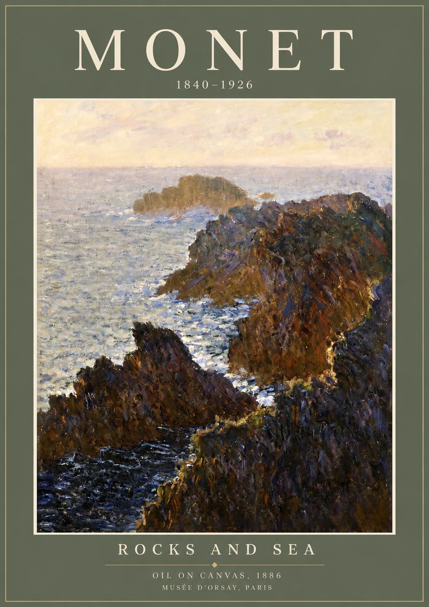 Monet Rocks and Sea No2 - Poszter