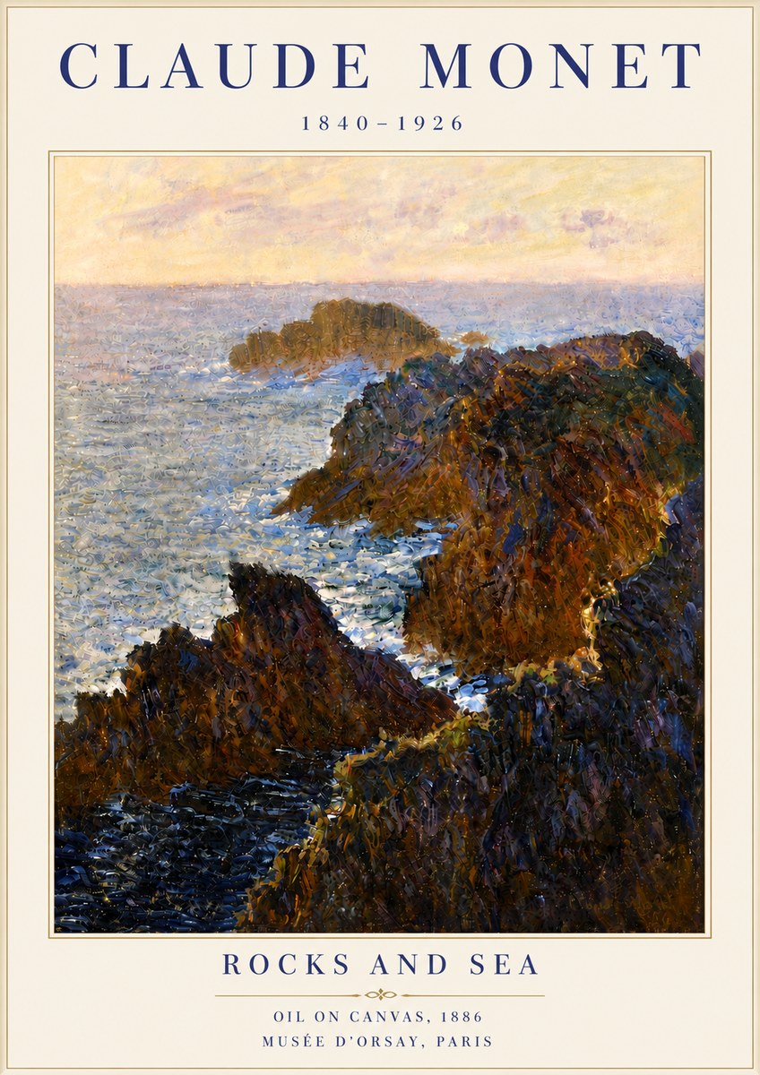 Monet Rocks and Sea No6 - Poszter