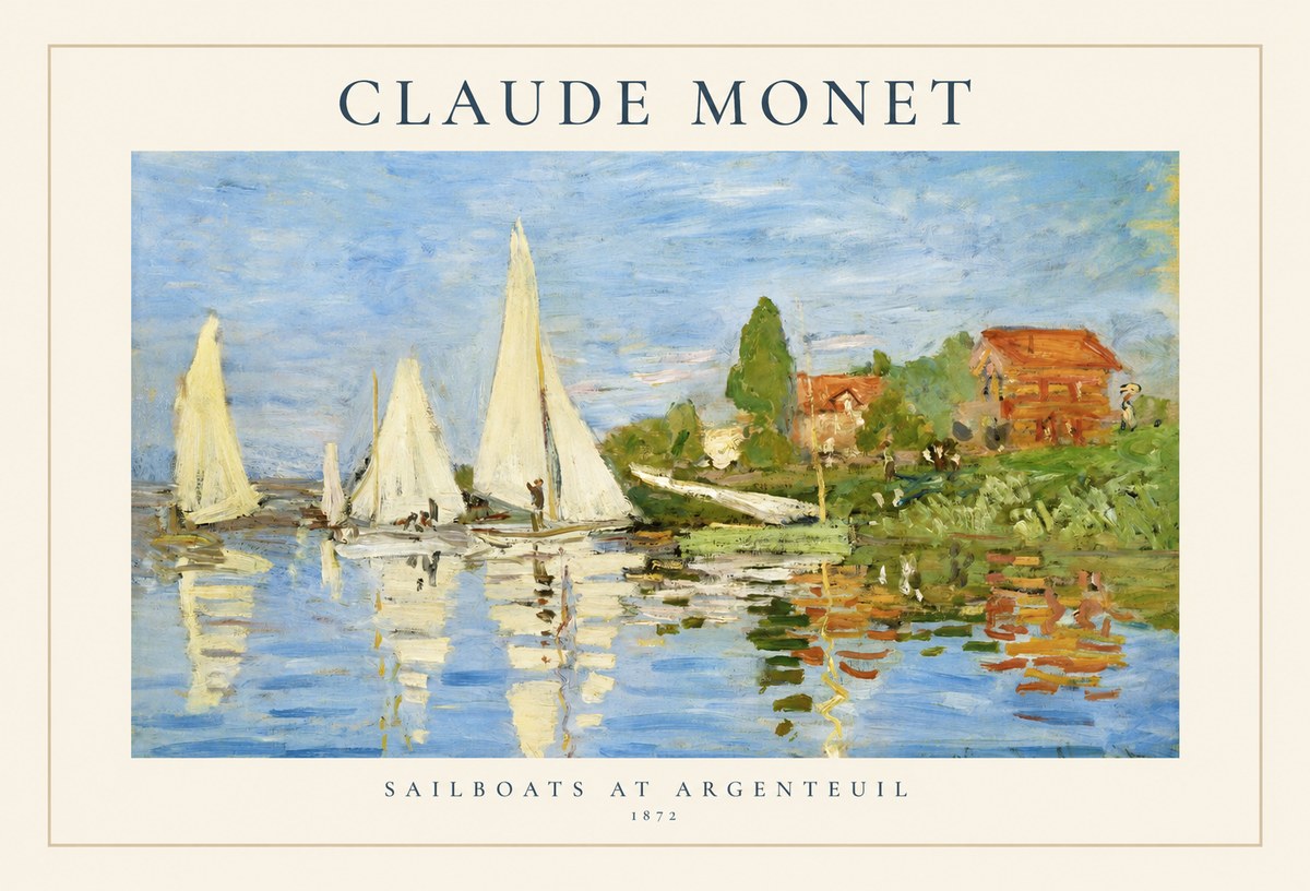Monet Sailboats at Argenteuil No1 - Poszter