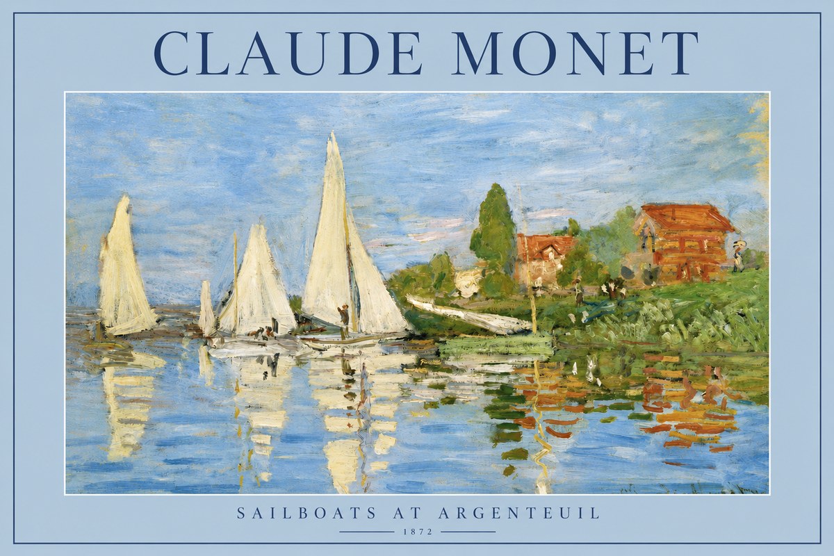 Monet Sailboats at Argenteuil No2 - Poszter