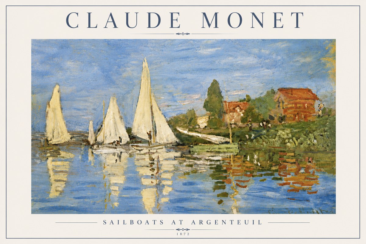 Monet Sailboats at Argenteuil No6 - Poszter