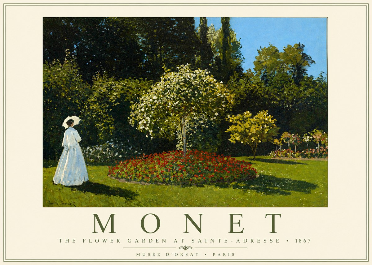 Monet The Flower Garden at Sainte-adresse No4 - Poszter