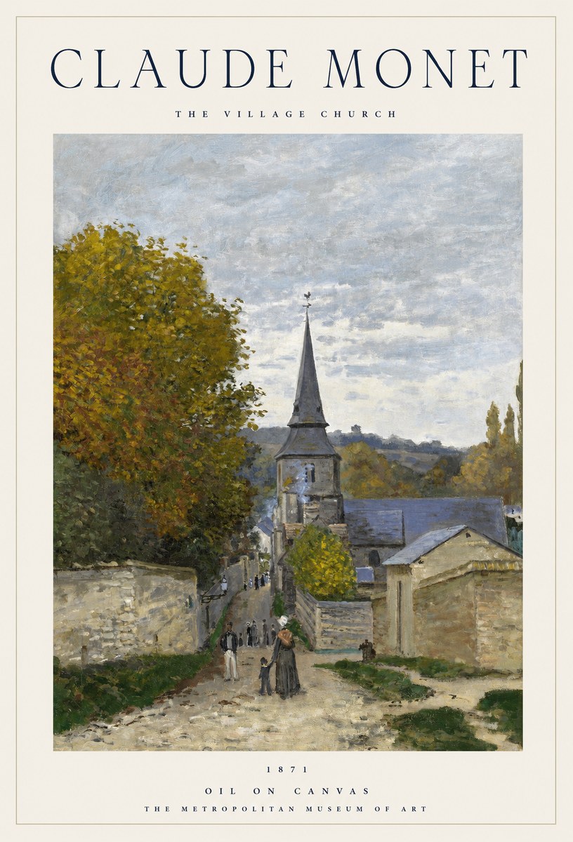 Monet The Village Church No1 - Poszter