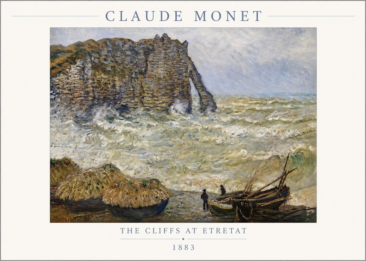 Monet The Cliffs at Etretat No2 - Poszter