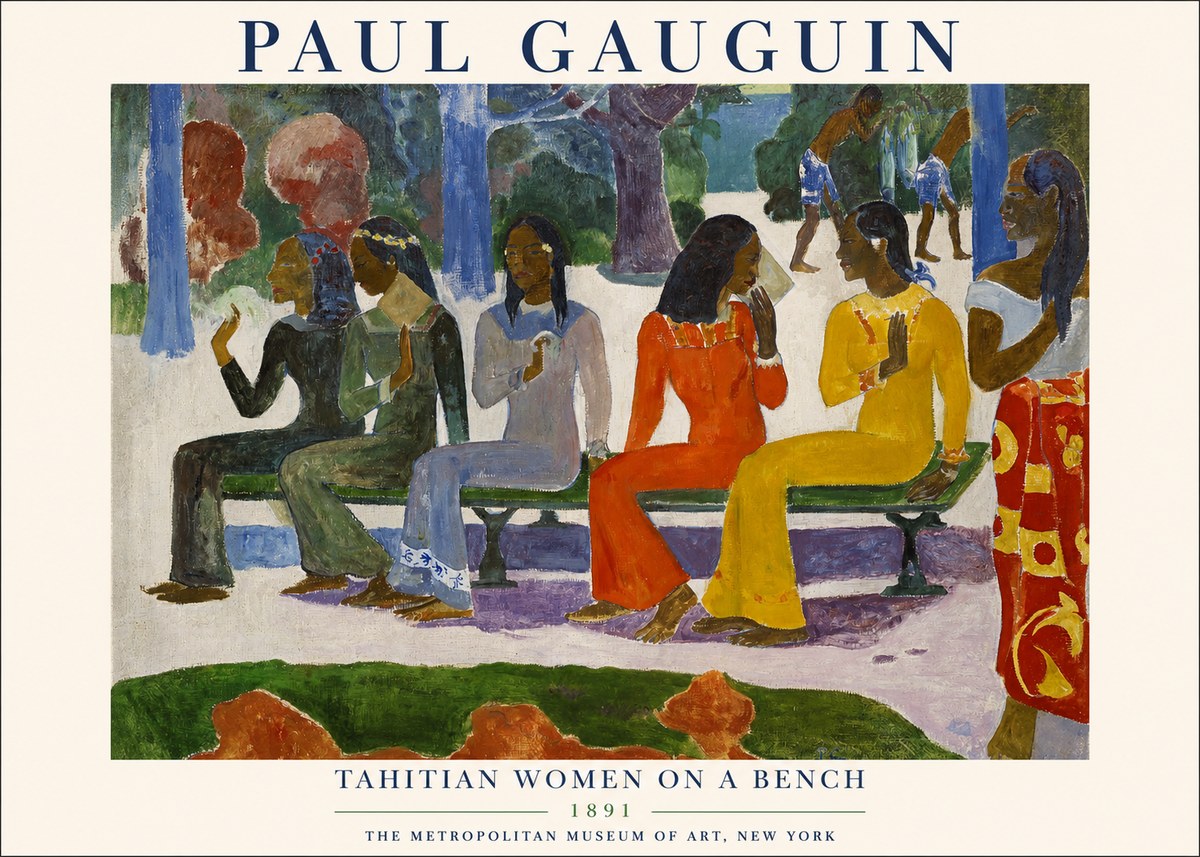 Paul Gauguin Tahitian Women on a Bench No1 - Poszter