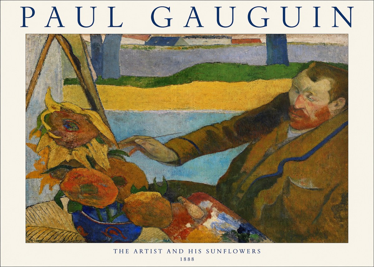 Paul Gauguin The Artist and His Sunflowers No1 - Poszter