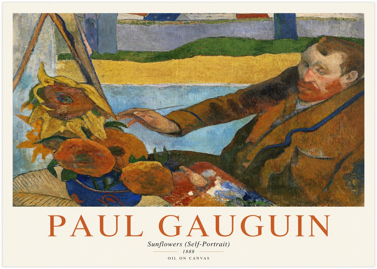 Paul Gauguin The Artist and His Sunflowers No2 - Poszter