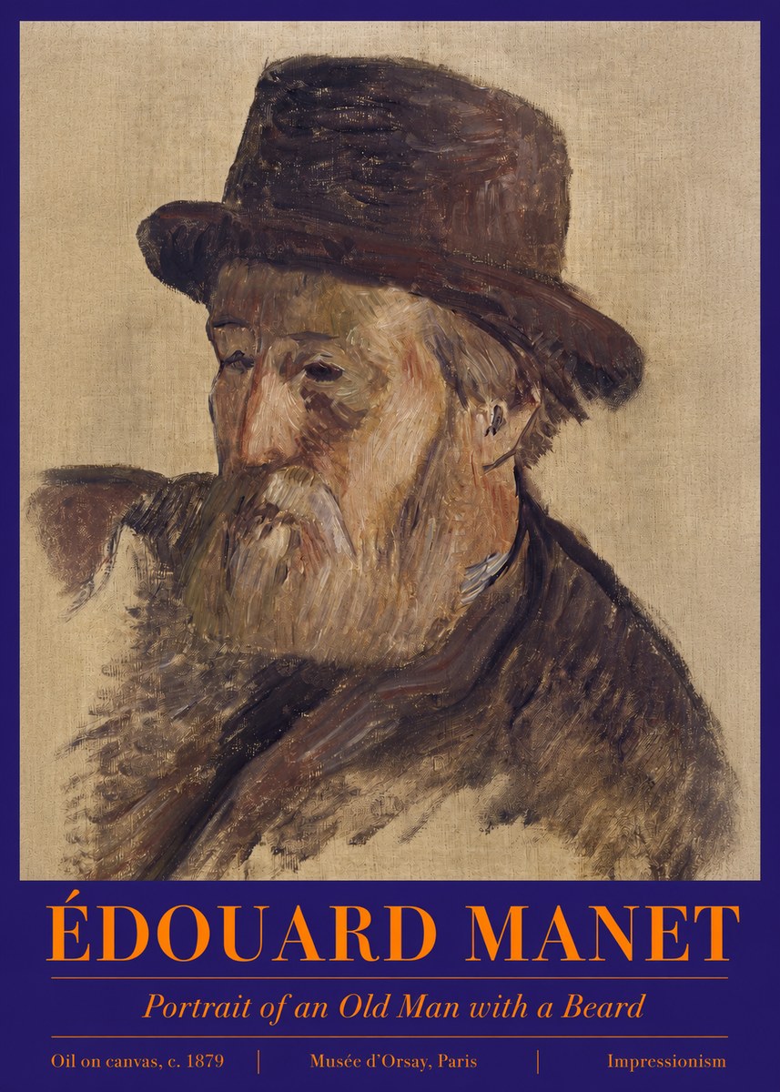 Édouard Manet Portrait of an Old Man with a Beard No2 - Poszter