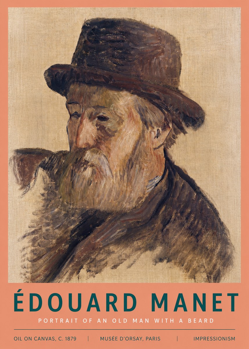 Édouard Manet Portrait of an Old Man with a Beard No3 - Poszter
