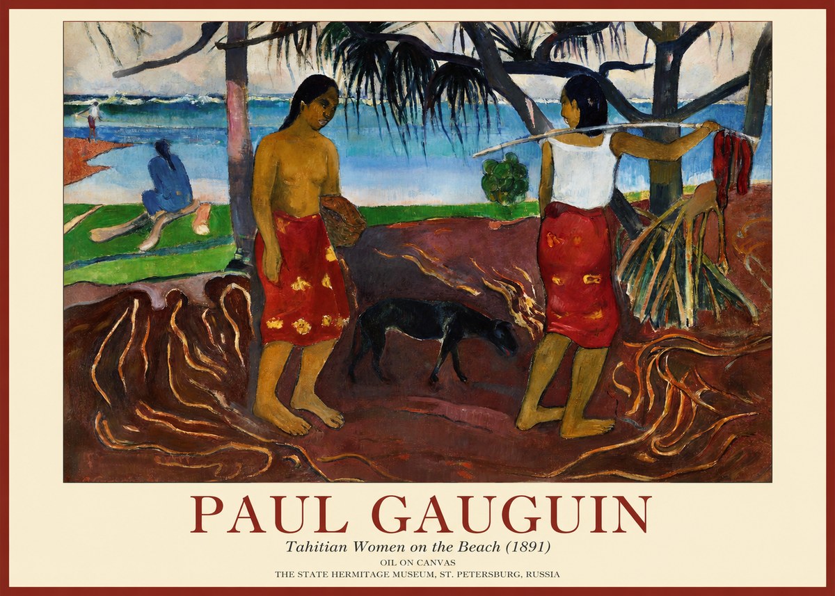 Paul Gauguin Tahitian Women on the Beach (1891) No1 - Poszter