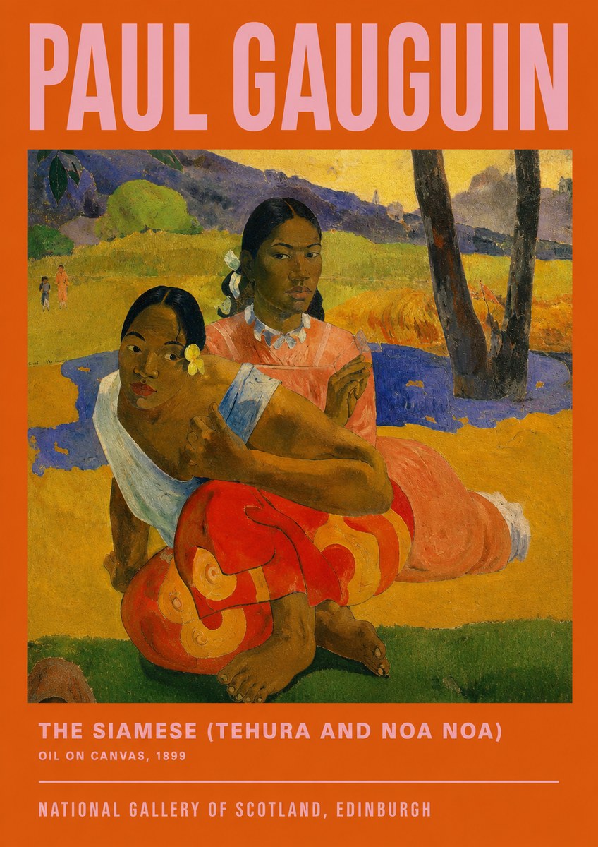 Paul Gauguin The Siamese (Tehura and Noa Noa) No2 - Poszter