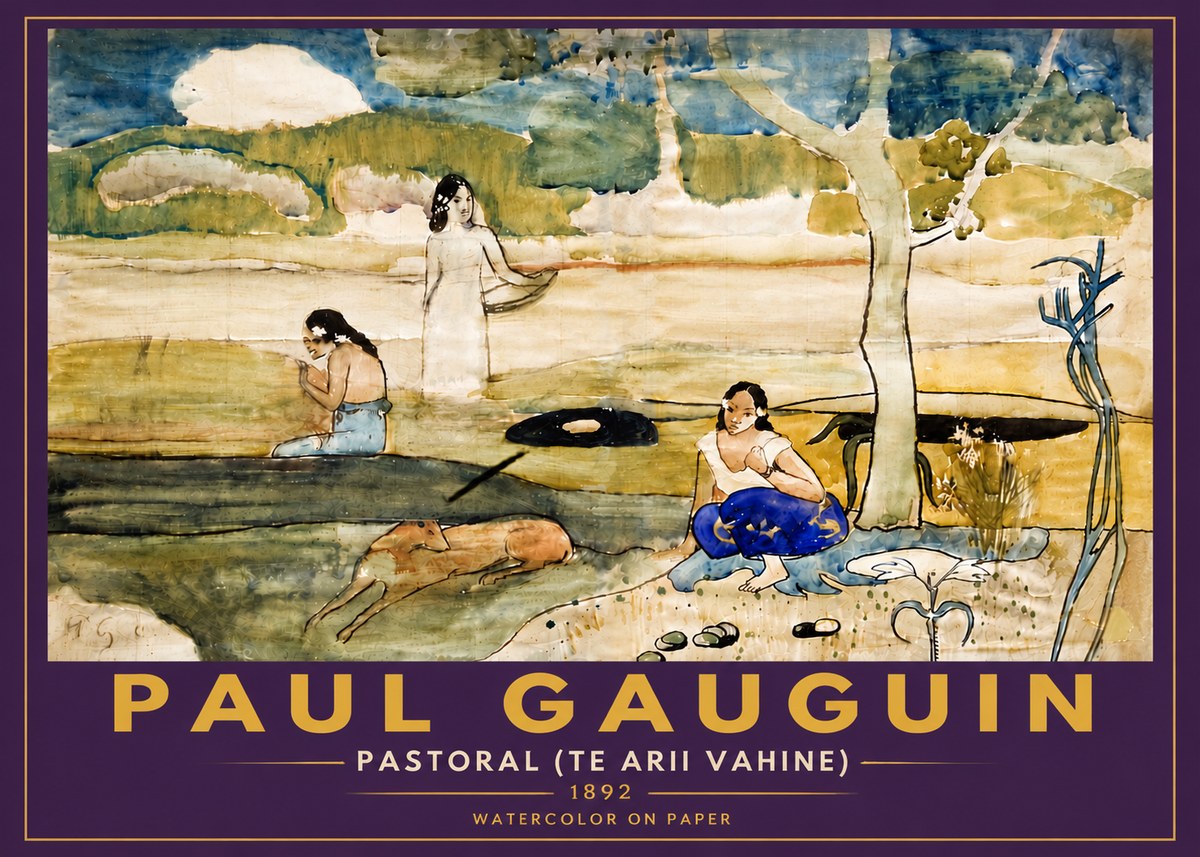 Paul Gauguin Pastoral (Te Arii Vahine) No6 - Poszter