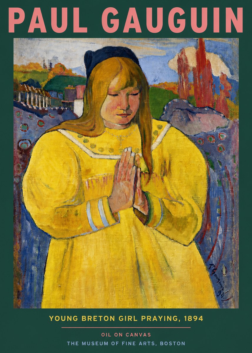 Paul Gauguin Young Breton Girl Praying, 1894 No3 - Poszter