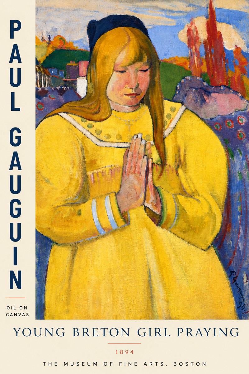 Paul Gauguin Young Breton Girl Praying, 1894 No5 - Poszter