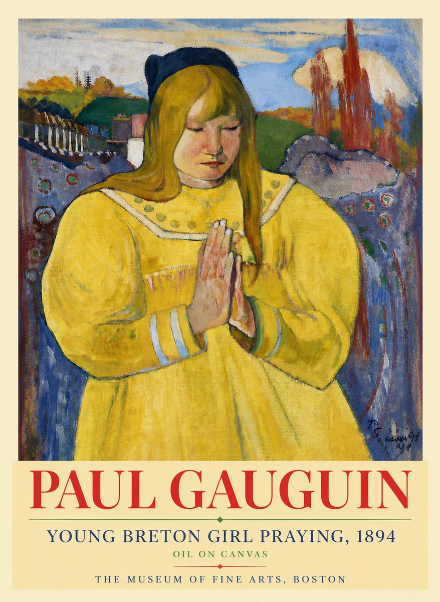 Paul Gauguin Young Breton Girl Praying, 1894 No6 - Poszter