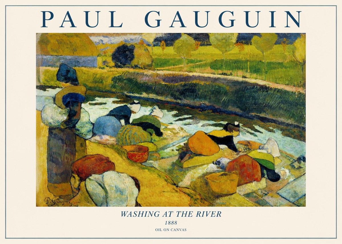 Paul Gauguin Washing at the River No1 - Poszter