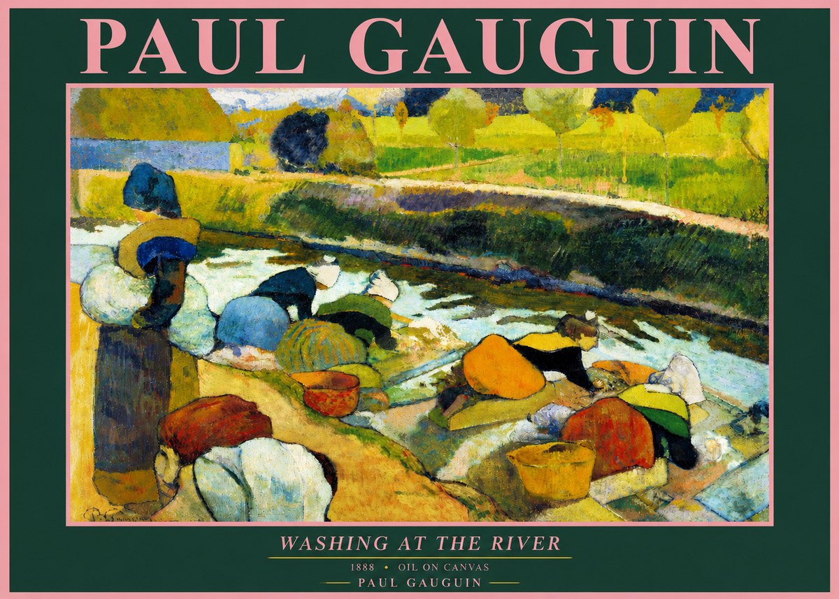 Paul Gauguin Washing at the River No3 - Poszter