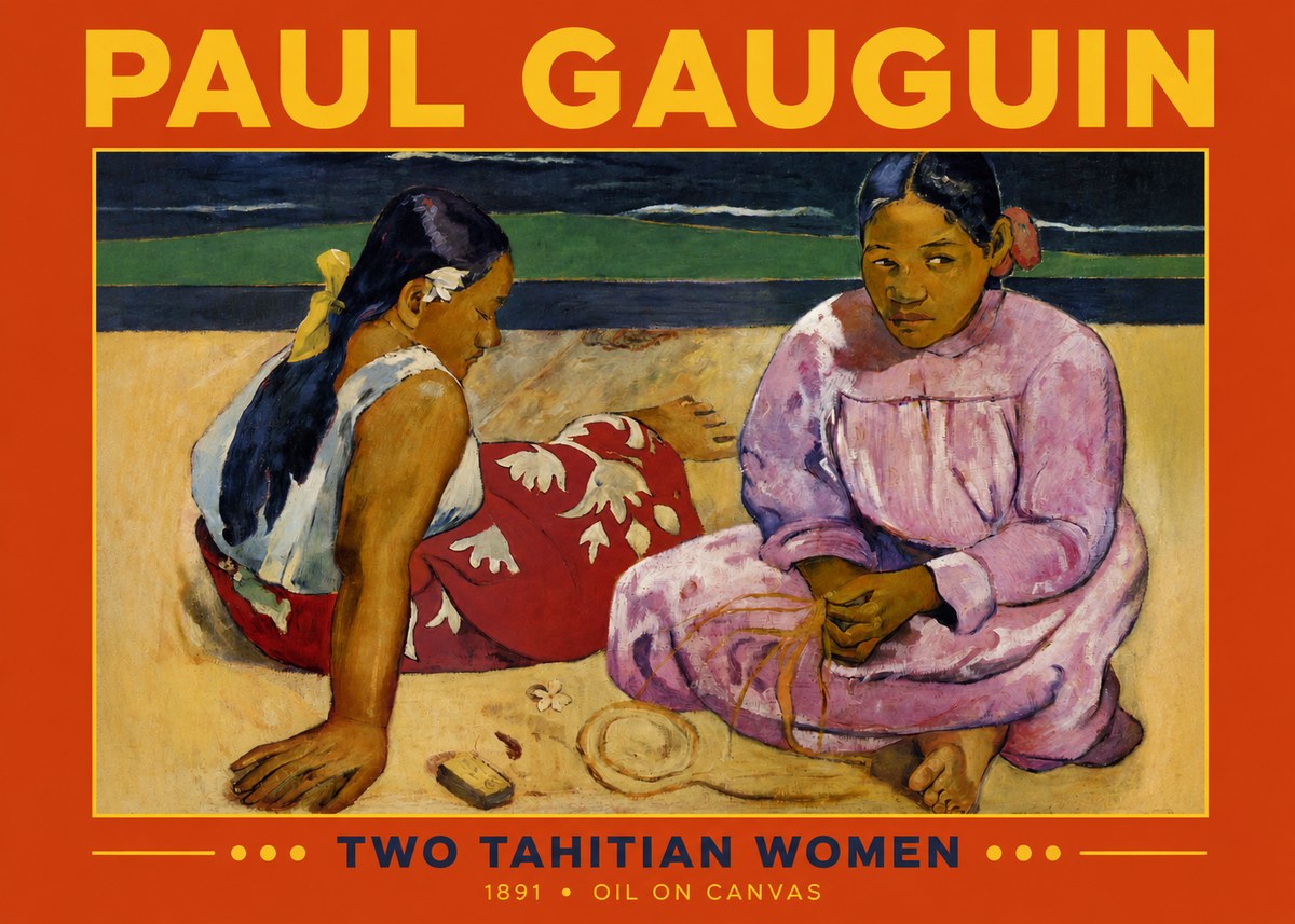 Paul Gauguin Two Tahitian Women III No2 - Poszter