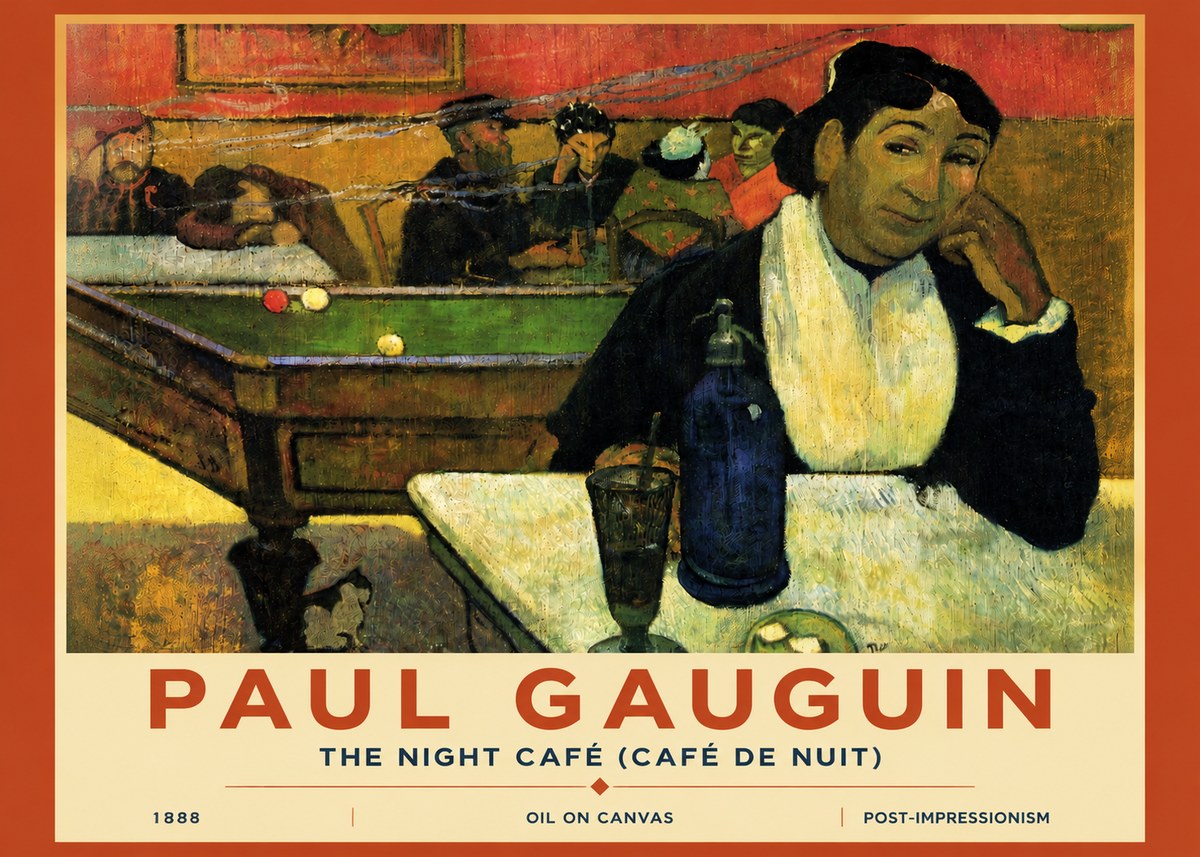 Paul Gauguin The Night Café (Café De Nuit) No4 - Poszter
