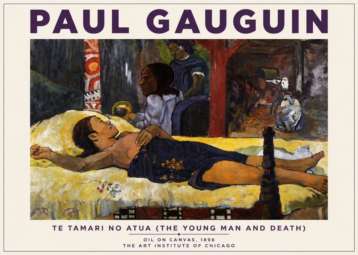 Paul Gauguin Te Tamari No Atua (the Young Man and Death) No4 - Poszter