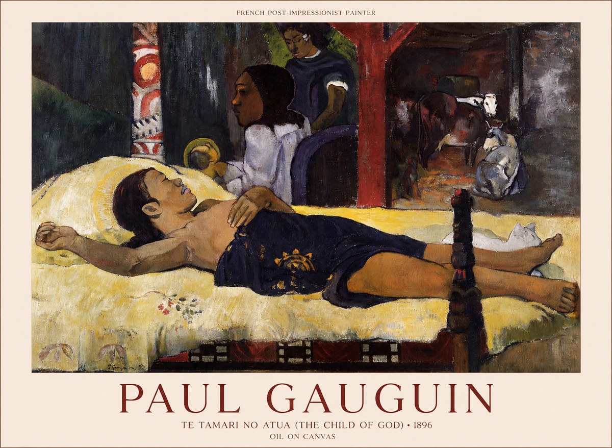Paul Gauguin Te Tamari No Atua (the Young Man and Death) No5 - Poszter