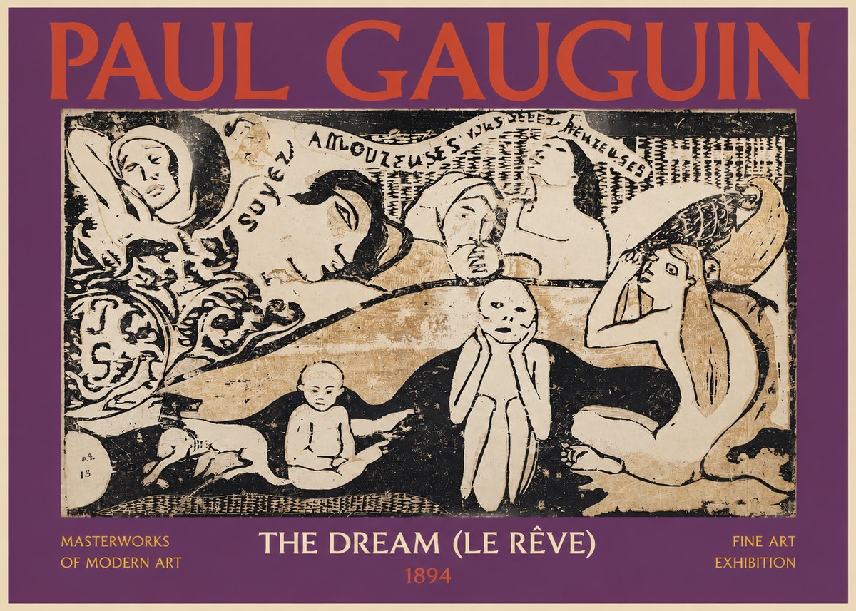 Paul Gauguin The Dream (Le Rêve) No2 - Poszter