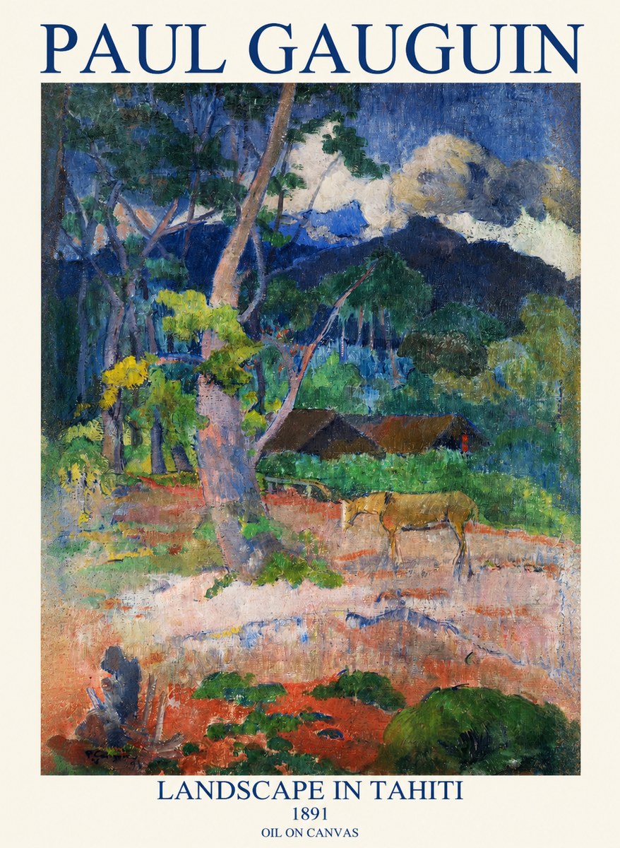 Paul Gauguin Landscape in Tahiti III No1 - Poszter