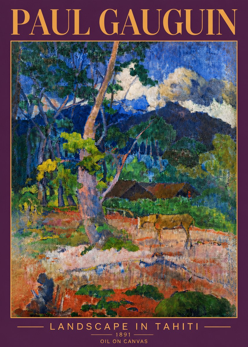 Paul Gauguin Landscape in Tahiti III No6 - Poszter