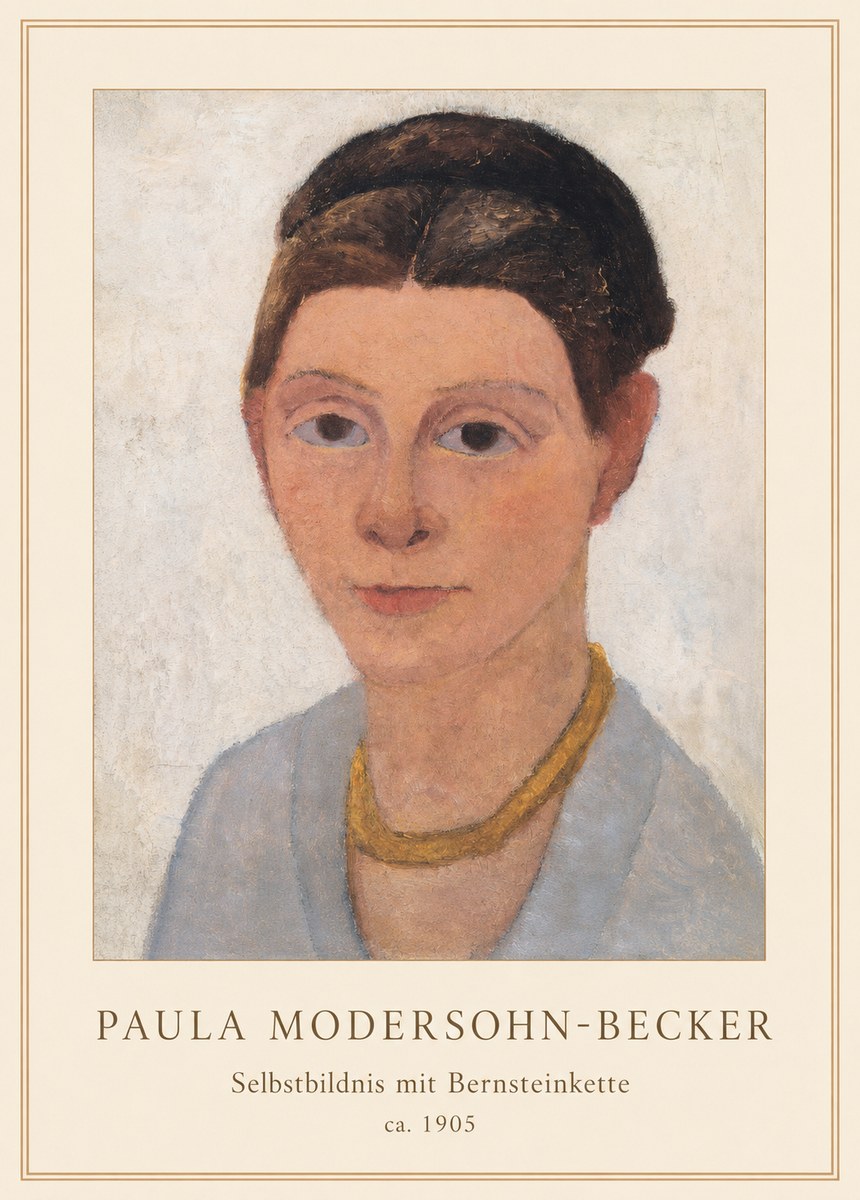 Paula Modersohn-Becker Selbstbildnis Mit Bernsteinkette No3 - Poszter