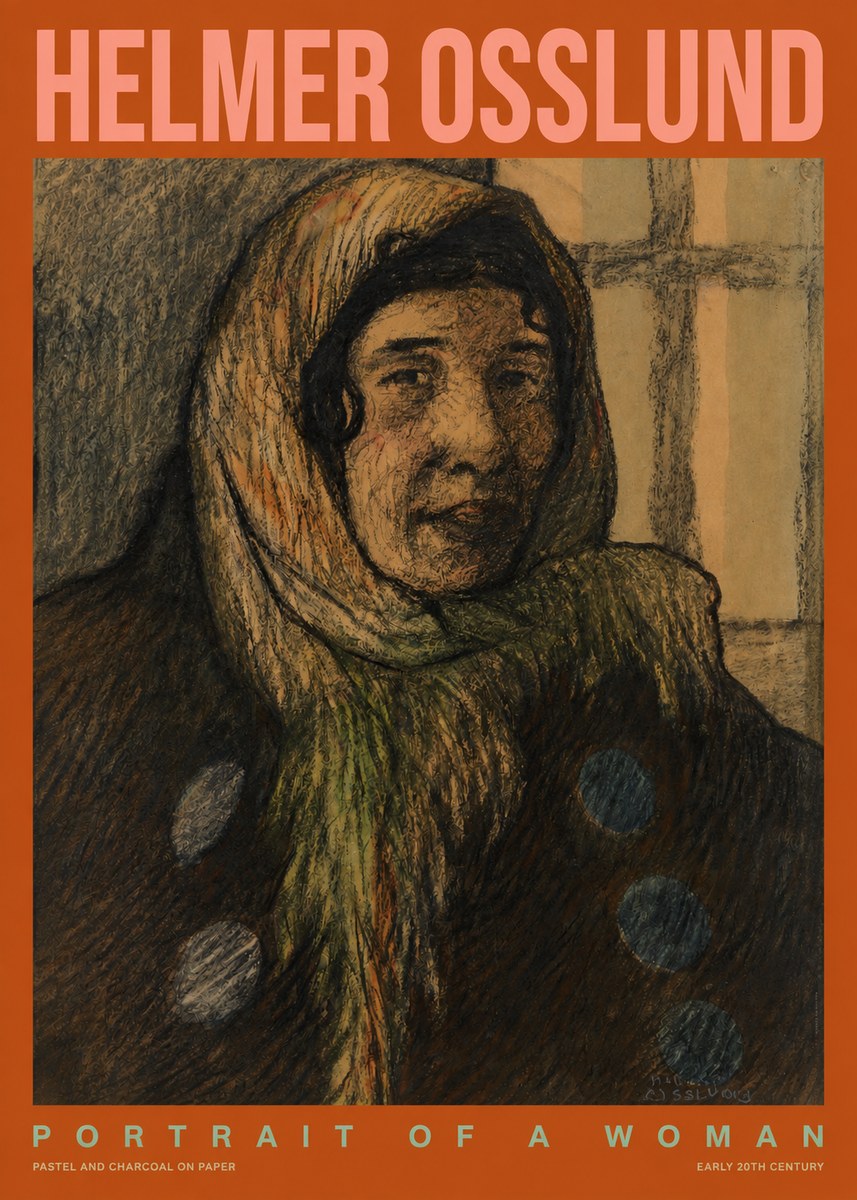 Helmer Osslund Portrait of a Woman No2 - Poszter