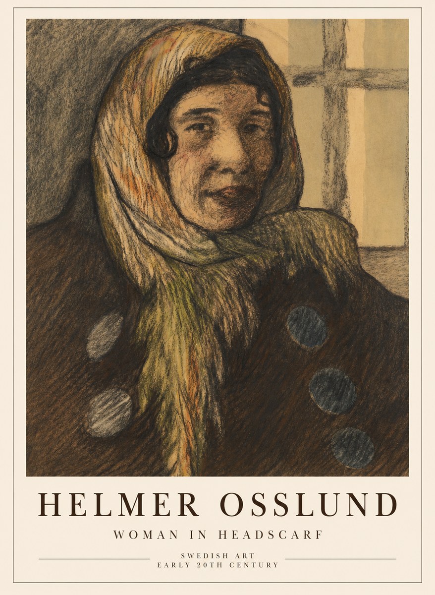 Helmer Osslund Portrait of a Woman No5 - Poszter