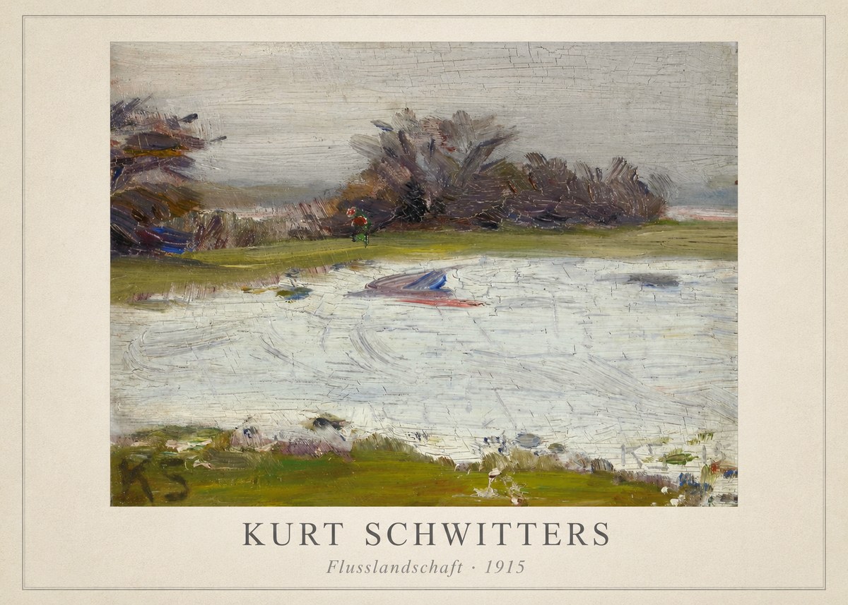 Kurt Schwitters Flusslandschaft No5 - Poszter