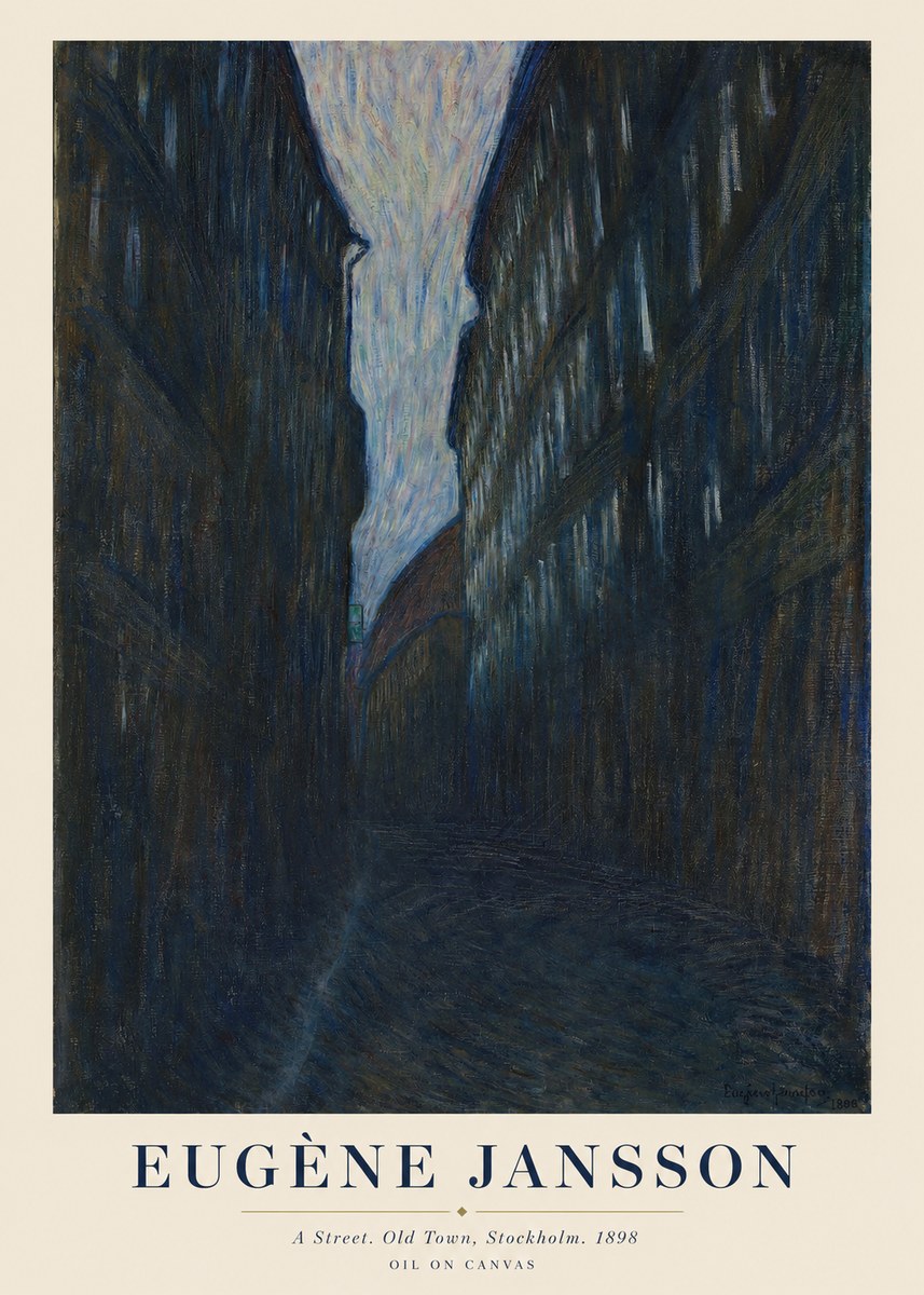 Eugène Jansson A Street. Old Town, Stockholm. 1898 No1 - Poszter