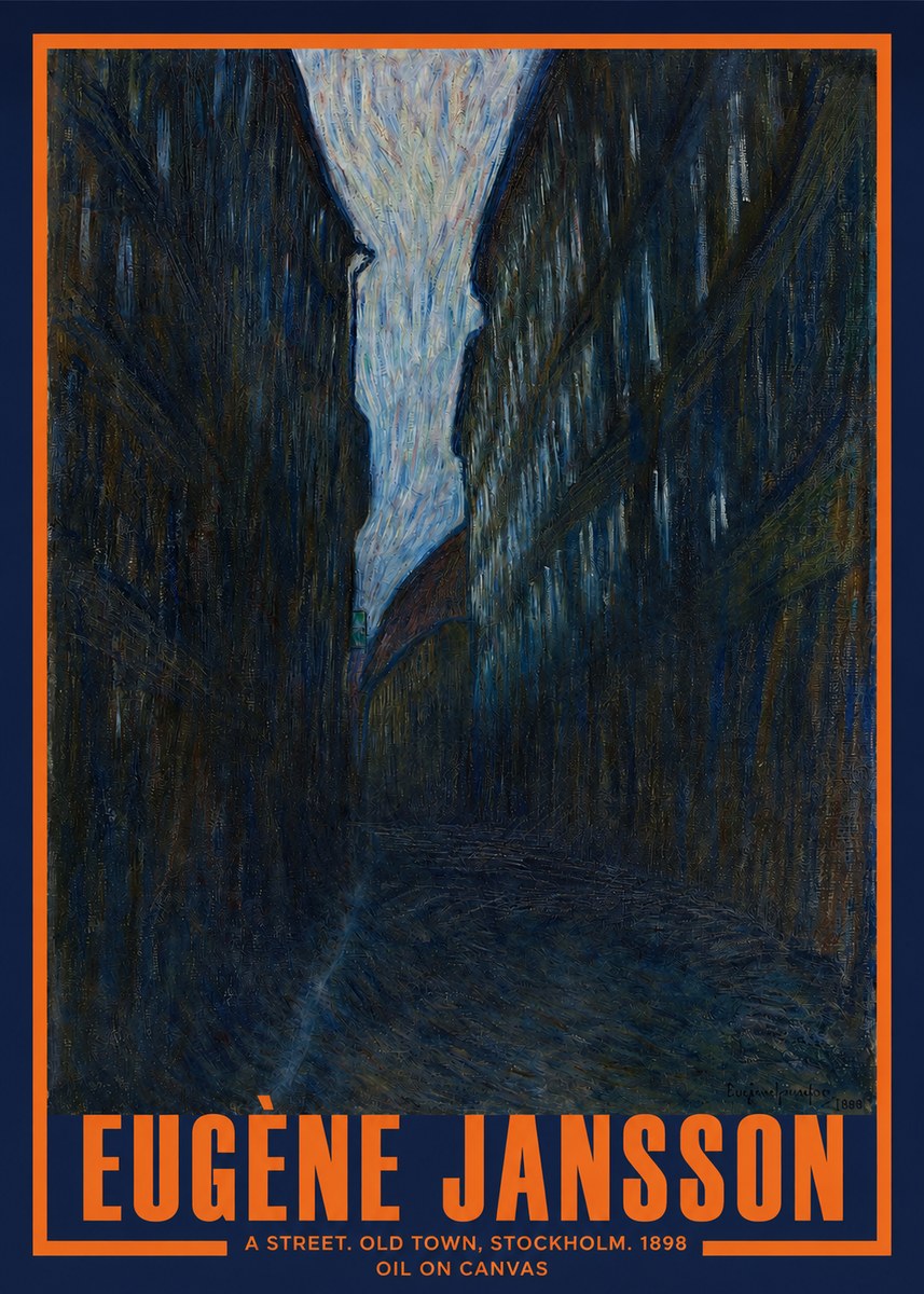 Eugène Jansson A Street. Old Town, Stockholm. 1898 No2 - Poszter