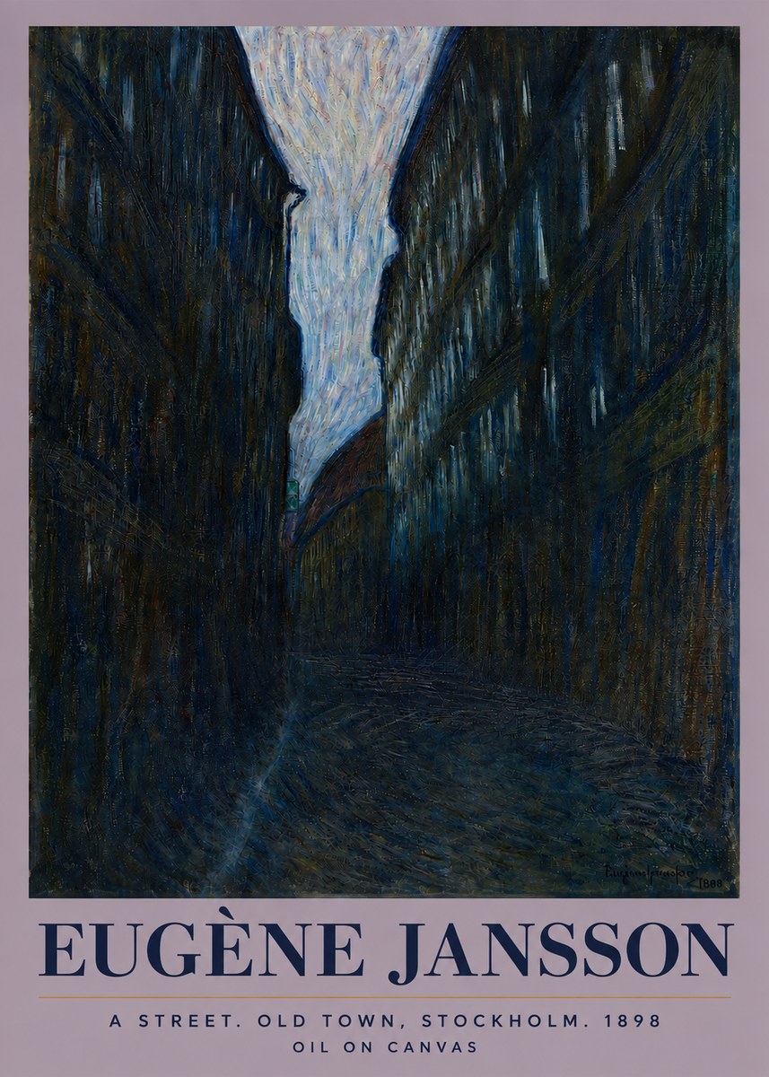 Eugène Jansson A Street. Old Town, Stockholm. 1898 No3 - Poszter