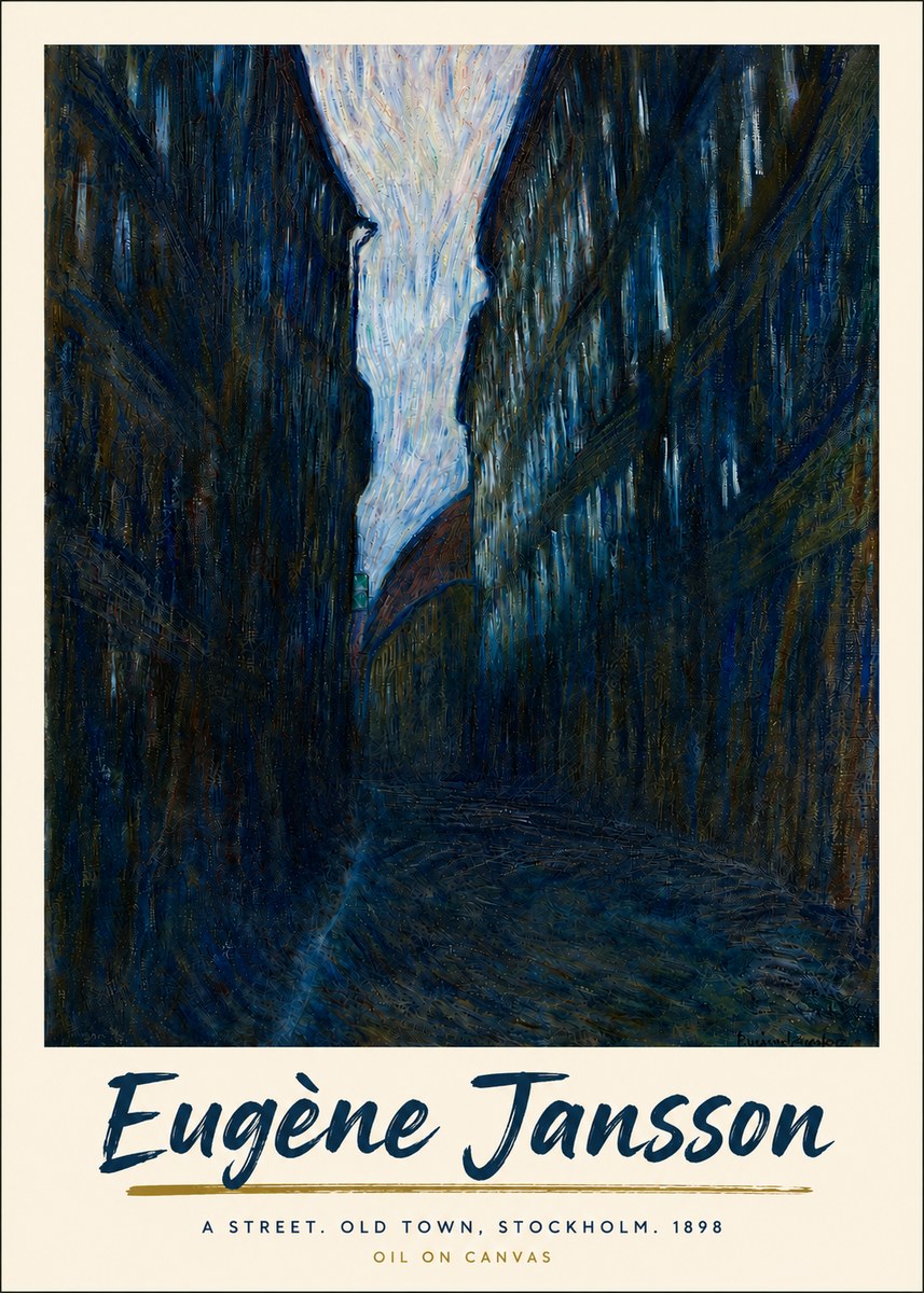 Eugène Jansson A Street. Old Town, Stockholm. 1898 No4 - Poszter