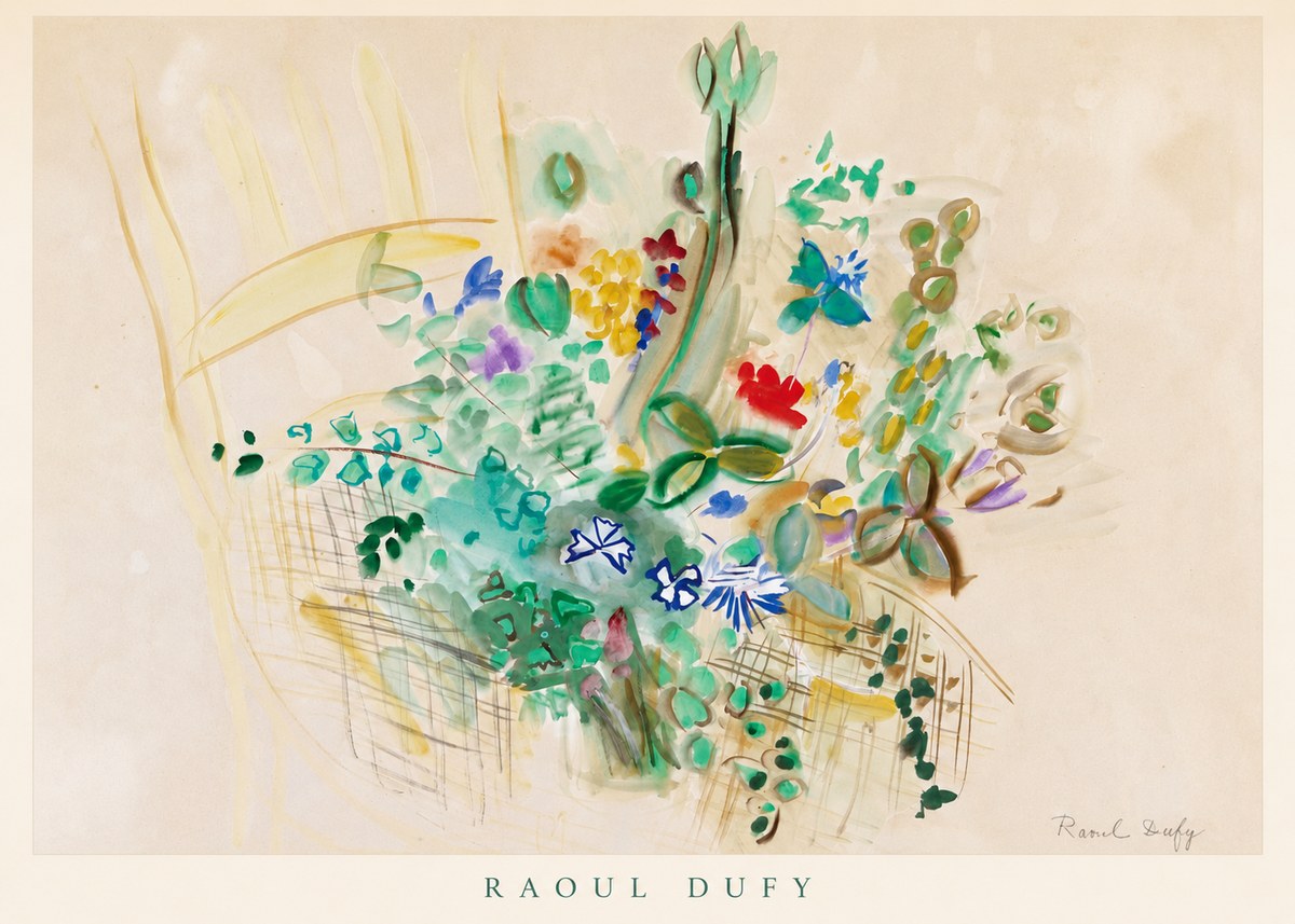 Raoul Dufy Bouquet in a Basket No6 - Poszter