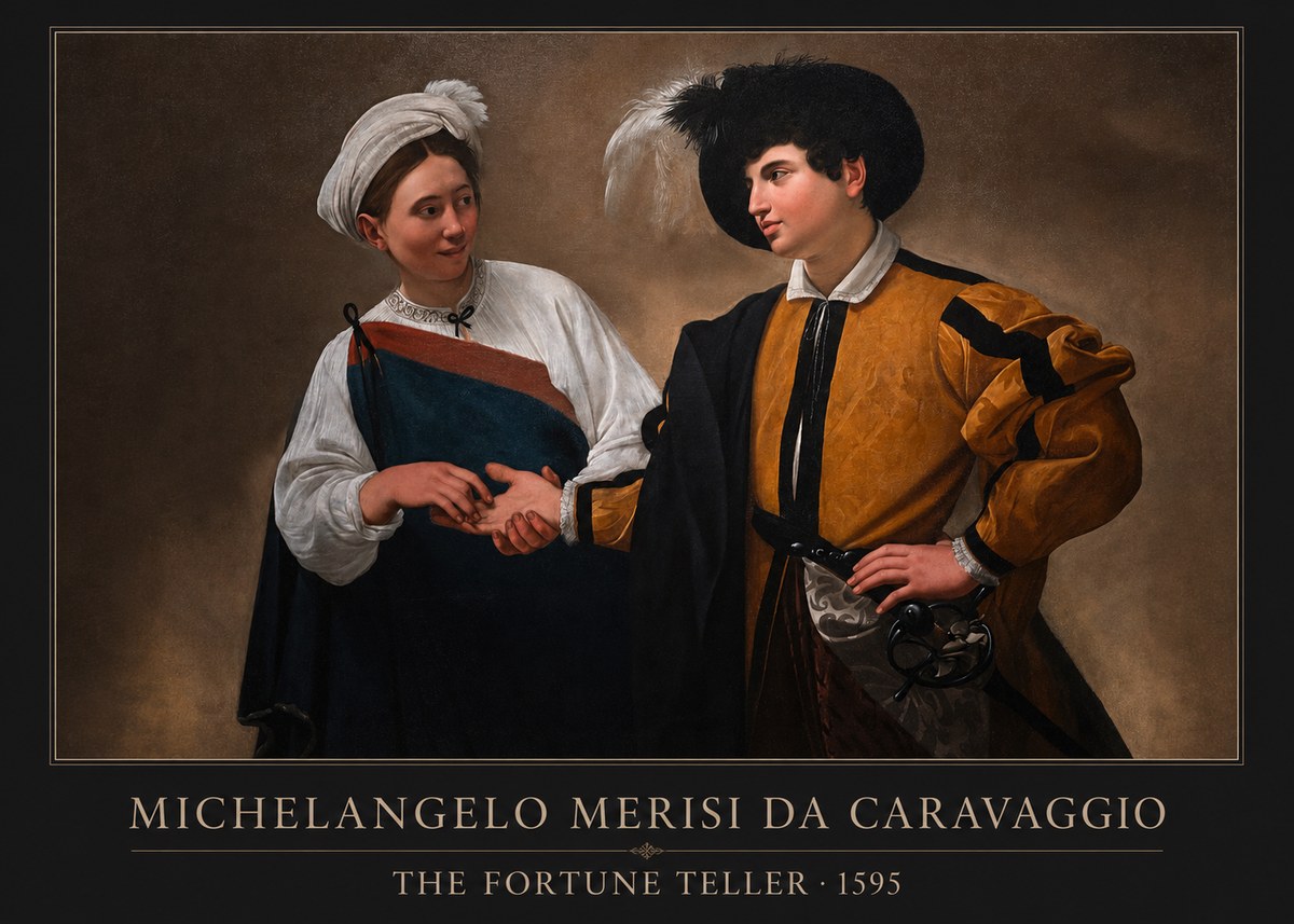 Michelangelo Merisi da Caravaggio The Fortune Teller II No1 - Poszter