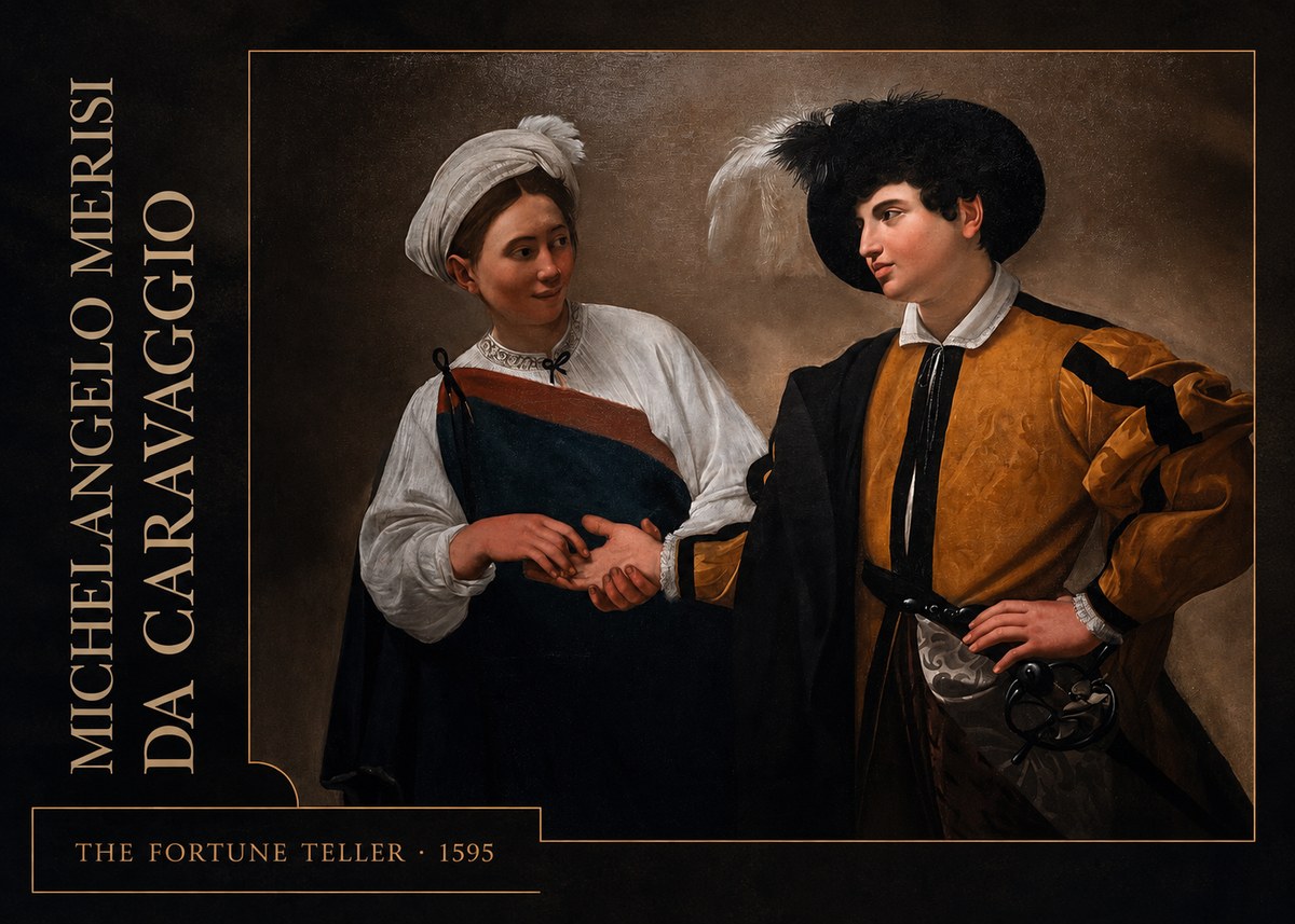 Michelangelo Merisi da Caravaggio The Fortune Teller II No2 - Poszter