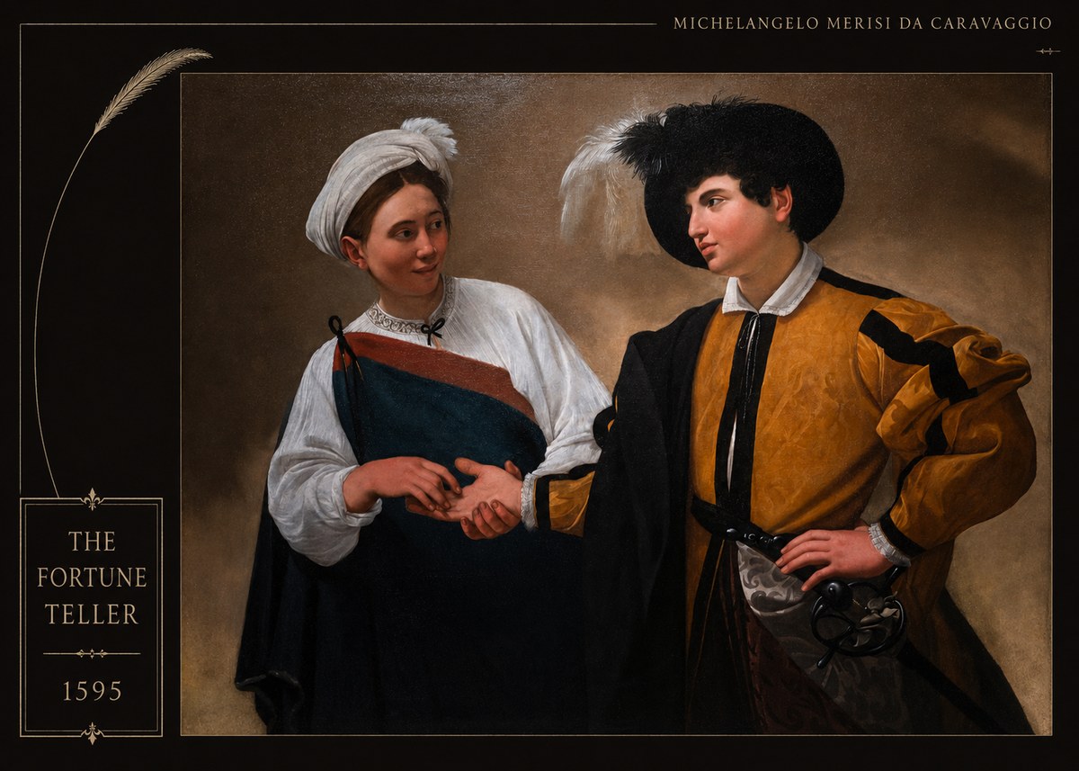 Michelangelo Merisi da Caravaggio The Fortune Teller II No4 - Poszter