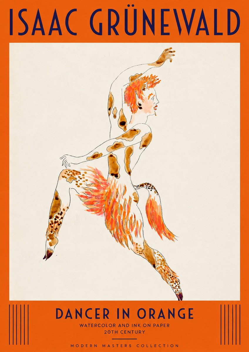 Isaac Grünewald Dancer in Orange No2 - Poszter