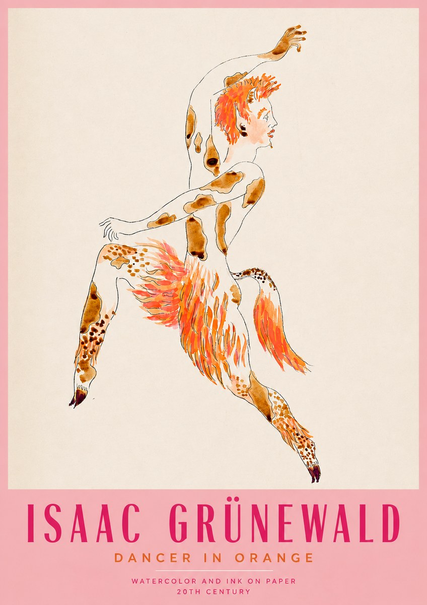 Isaac Grünewald Dancer in Orange No3 - Poszter