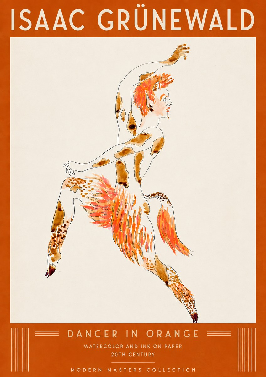 Isaac Grünewald Dancer in Orange No5 - Poszter