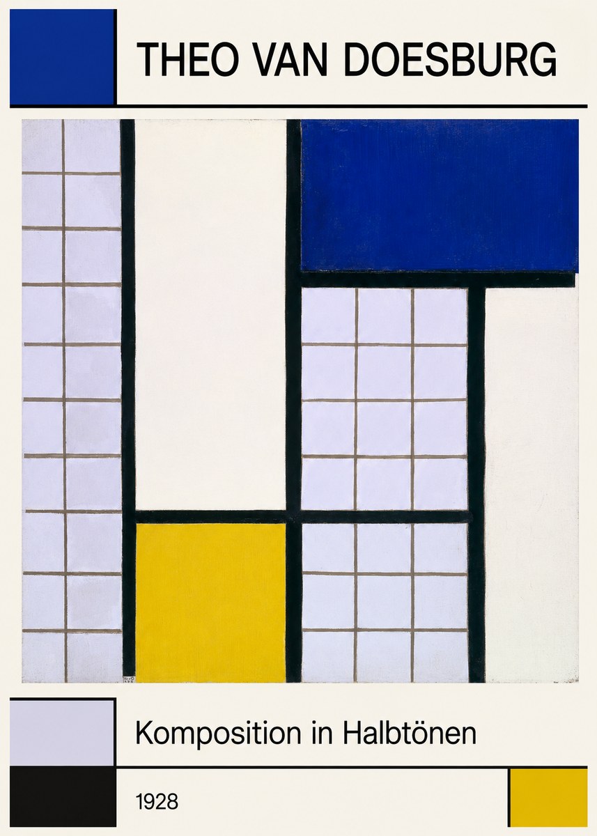 Theo van Doesburg Komposition in Halbtönen No1 - Poszter