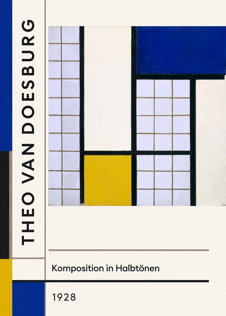 Theo van Doesburg Komposition in Halbtönen No2 - Poszter
