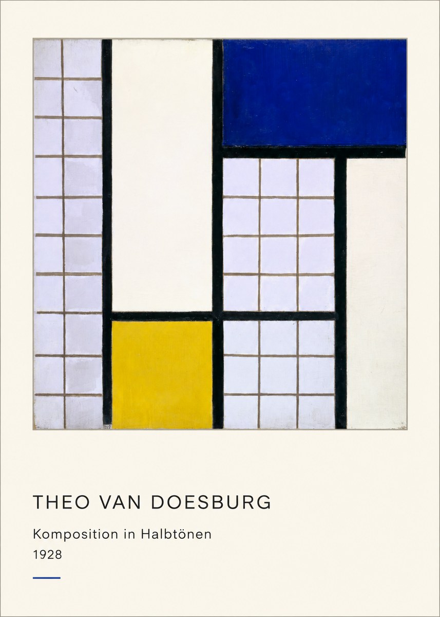 Theo van Doesburg Komposition in Halbtönen No4 - Poszter